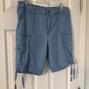 St. John’s Bay Blue Cargo Shorts 16P 100% Cotton